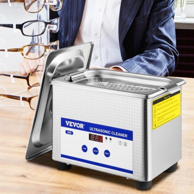 VEVOR 0.8L Υπερηχητικός Καθαριστής για Κοσμήματα και Γυαλιά 35W Ανοξείδωτος για Επαγγελματική και Οικιακή Χρήση  QXJ0.8LCSB0000001V2