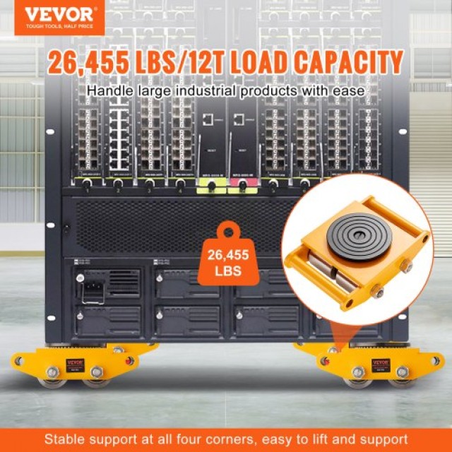 VEVOR 4PCS Βαρέως Τύπου Καρότσι Μεταφοράς Μηχανημάτων 12T  GYXTKHSGFG46TAFK1V0