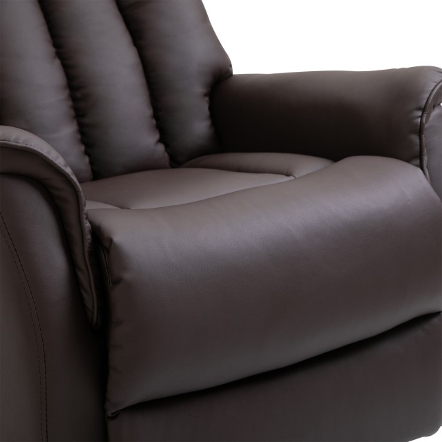 Πολυθρόνα HOMCOM Lift Relax με τηλεχειριστήριο, ξαπλωμένη με καφέ υποπόδιο 80 x 94 x 104 cm 713-067V91BN