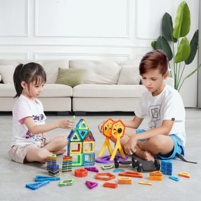 VEVOR  Μαγνητικά Πλακίδια 123 Τεμ. 3D Σετ Παιχνιδιού  ZKKJKCLPJMTZ1IP57V0