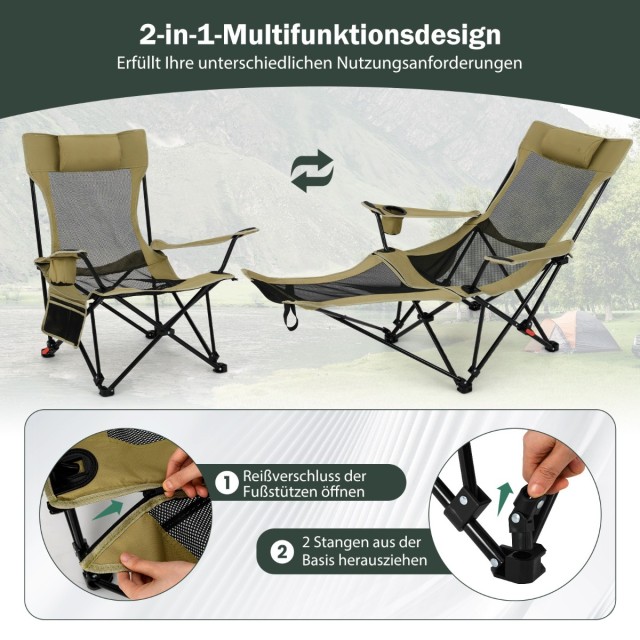 Costway Καρεκλάκι Κατασκήνωσης με Αποσπώμενο Υποπόδιο, Ρυθμιζόμενη ... Costway Καρεκλάκι Κατασκήνωσης με Αποσπώμενο Υποπόδιο, Ρυθμιζόμενη ...