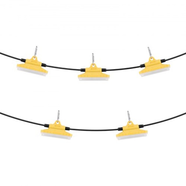 VEVOR  50FT Κατασκευαστικά Φώτα 75W 7500LM Συνδέσιμα Αδιάβροχα  JZCD50YC75W0IBAE8V2