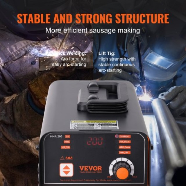 VEVOR  Ηλεκτροκόλληση ARC 220V 160A 2σε1 Lift TIG με Hot Start BHJBHSH200A0LS41BV2