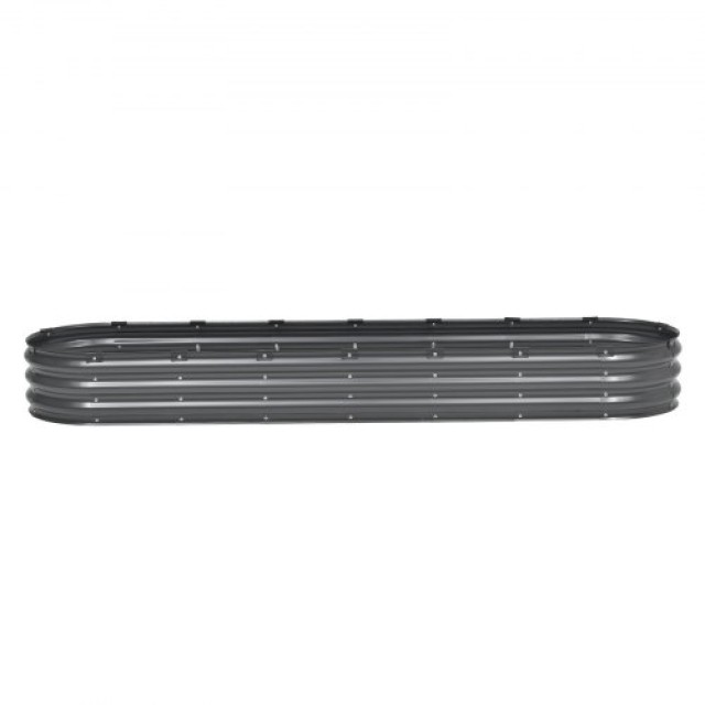 VEVOR Μεταλλικό υπερυψωμένο κρεβάτι κήπου 8x2x1 πόδια, εξωτερικό γαλβανισμένο κουτί φύτευσης σε σκούρο γκρι. JSYHZZCTYXSH2CQH0V0