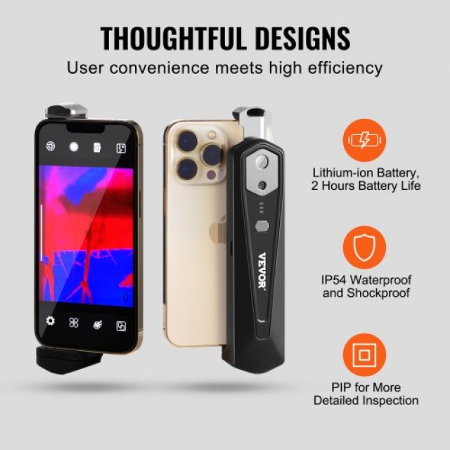 VEVOR  Κάμερα Θερμικής Απεικόνισης 256x192 για Android & iOS με WiF...