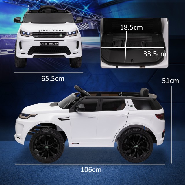 AIYAPLAY  Ηλεκτρικό Αυτοκίνητο για Παιδιά με Άδεια Land Rover με Φώτα, Κόρνα και Ζώνη Ασφαλείας, 106x65.5x51 εκ., Λευκό  370-343V90WT