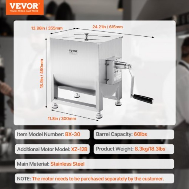 VEVOR Μηχανή Ανάμειξης Κρέατος 60L για Λουκάνικα SYRLJBJBKQXK8RH6N0...