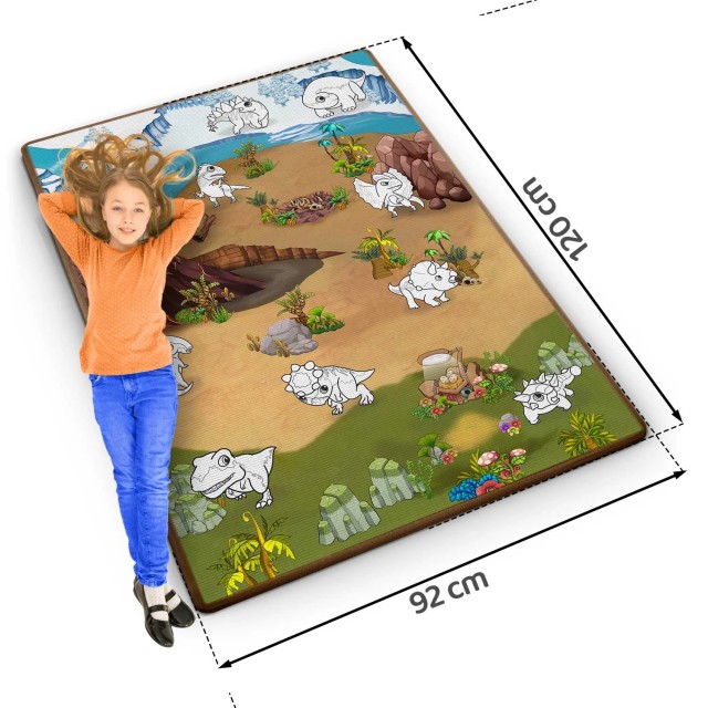Χαλάκι Δραστηριοτήτων 120 x 90 x 0,3 cm με Μαρκαδόρους Δεινόσαυροι 734402 Ricokids