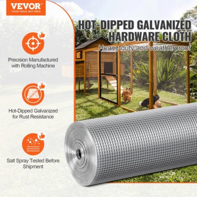 Πλέγμα VEVOR 1/4 36in x 100ft 23 Ga για Περίφραξη Κοτόπουλων  DXGSWL36IN10L6KS7V0