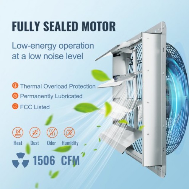 VEVOR Ανεμιστήρας Εξαερισμού Τοίχου 406 mm 1506 CFM AC  BYCSPQSDJAC16NRV5V2