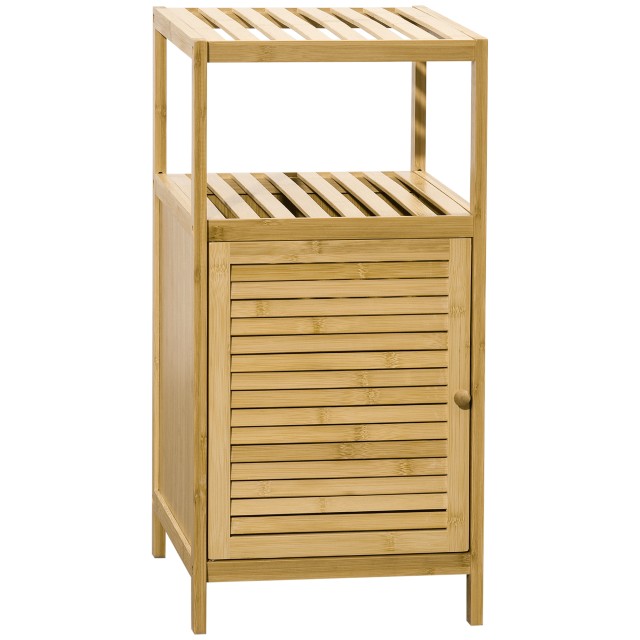 kleankin Ντουλάπι Μπάνιου από Μπαμπού με Πόρτα 33x36.5x67cm Φυσικό Χρώμα Ξύλου 834-523V00ND
