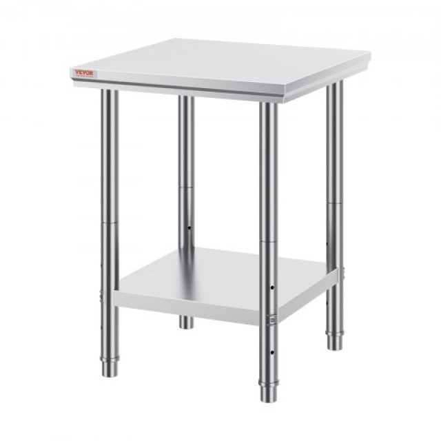 Τραπέζι Εργασίας VEVOR 60x60x80cm Ανοξείδωτο με Ράφι για Επαγγελματική Κουζίνα  60X60X80CFGZTTZT1V0