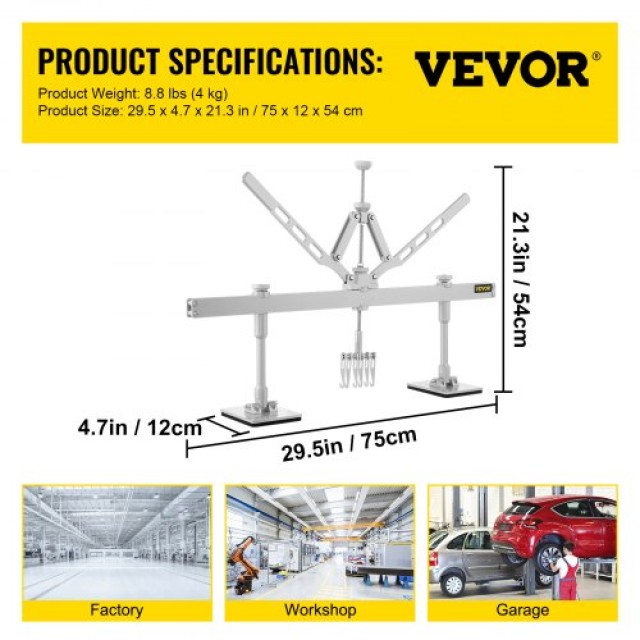 Σετ Μοχλού Εξαγωγής Εξογκωμάτων VEVOR 750 mm Αλουμίνιο & Ατσάλι με 6 Γάντζους  BJXFJ750MMAHLBQ01V0