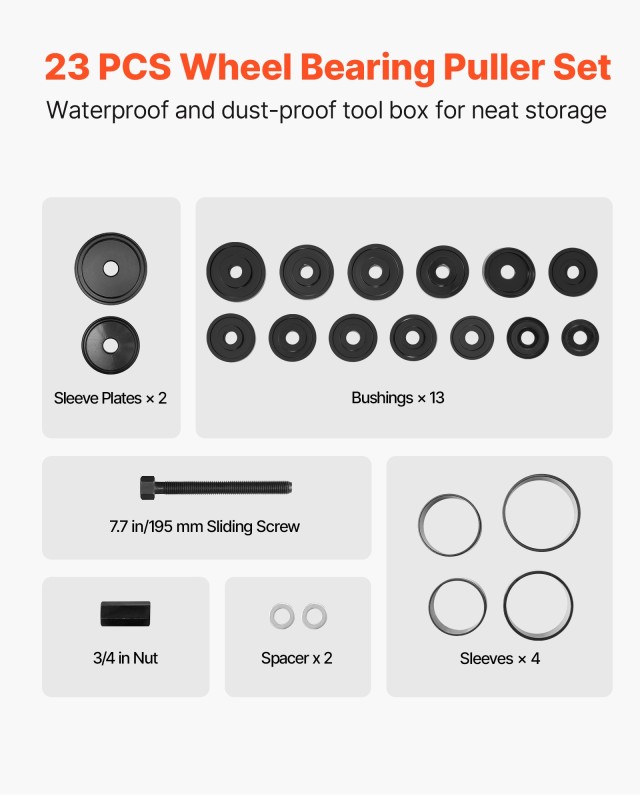 VEVOR Σετ Αφαίρεσης Ρουλεμάν 23 ΤΜΧ για Αυτοκίνητα & Φορτηγά - Διάμ... VEVOR Σετ Αφαίρεσης Ρουλεμάν 23 ΤΜΧ για Αυτοκίνητα & Φορτηγά - Διάμ...