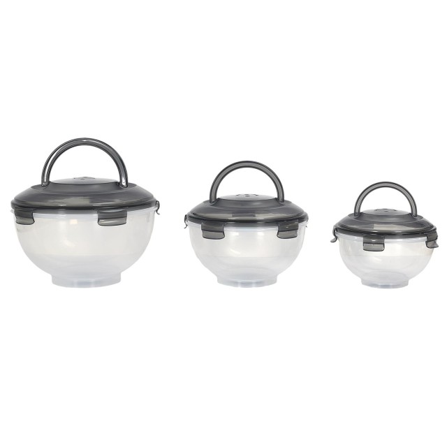 Σετ Δοχεία Φαγητού 3 Τεμάχια 24 x 16.5 x 24 cm - Μαύρο KA0502 Cook ...