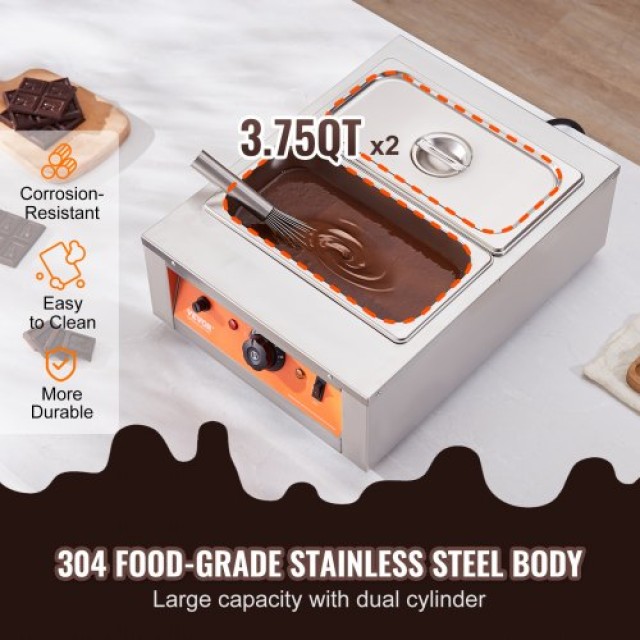 Μηχανή Σοκολάτας VEVOR 17.6 lbs με 2 Δεξαμενές  Q1761500W30423AN2V2