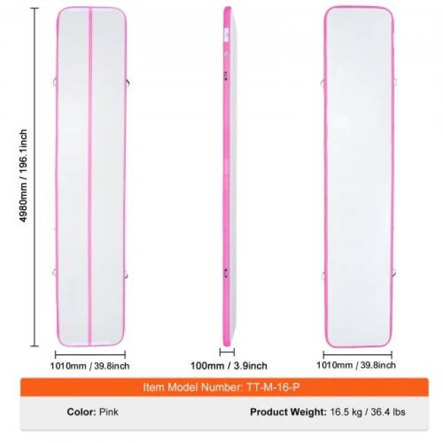 VEVOR  16FT Φουσκωτό Στρώμα Γυμναστικής με Αντλία ZFXKKFQD16FT018COV2