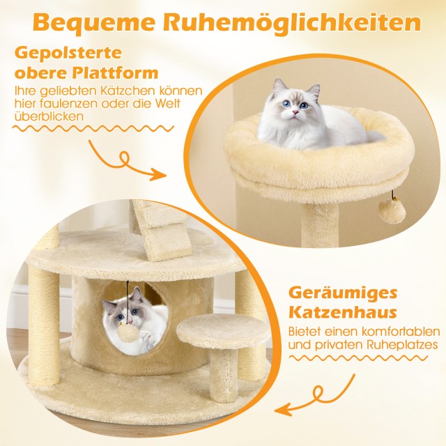 Costway Πύργος γάτας για ενήλικες γάτες, πολυεπίπεδος ονυχοδρόμιο μ...