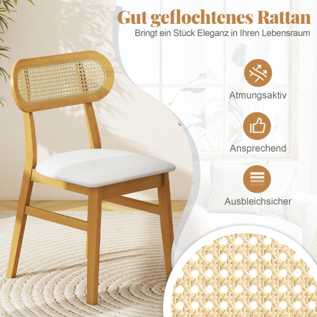 Costway Δερμάτινες Καρέκλες Τραπεζαρίας Εσωτερικού Χώρου σε Λευκό Χ... Costway Δερμάτινες Καρέκλες Τραπεζαρίας Εσωτερικού Χώρου σε Λευκό Χ...