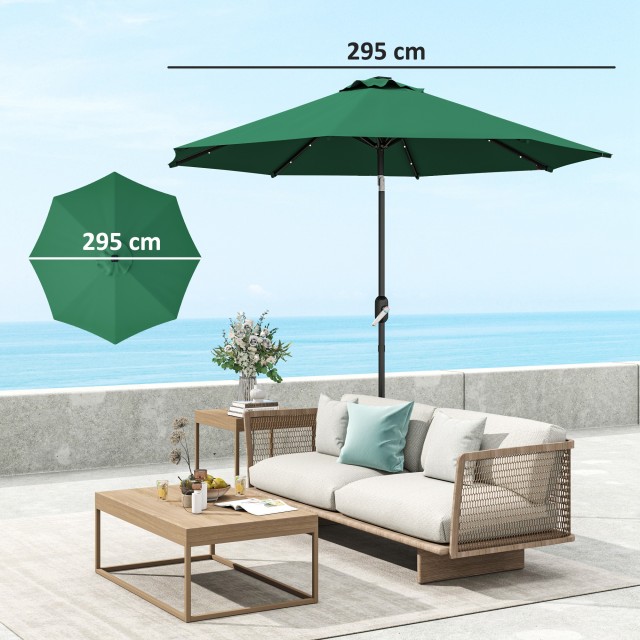 Outsunny Ανταλλακτικό Κάλυμμα για Ομπρέλα 3 μ με 8 Ακτίνες, Πολυεστέρας Αντι-UV 50+, Πράσινο 84D-424V00GN