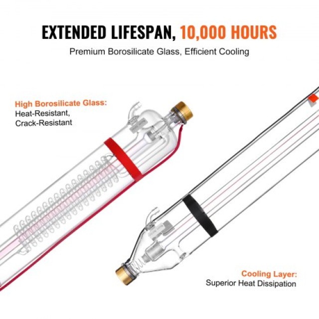VEVOR  Λέιζερ CO2 130W, 1650mm, Γυάλινος Σωλήνας Κοπής CO2JGG130W00KXS3BV9
