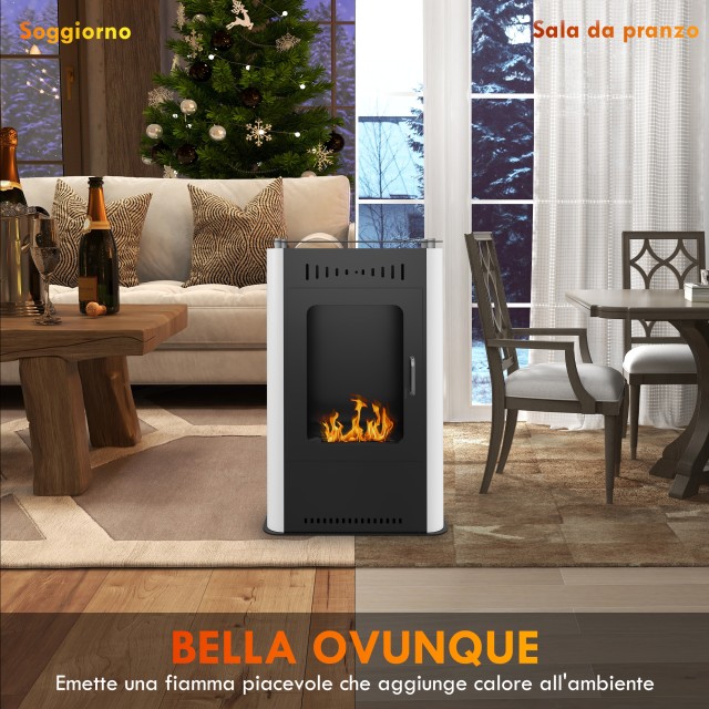 HOMCOM Διακοσμητικό Τζάκι Βιοαιθανόλης Terra 1.2L με Πάνω Ράφι, από...