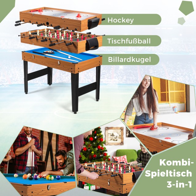 Costway  Πολυλειτουργικό Τραπέζι Παιχνιδιών 3 σε 1 με Επιτραπέζιο Π...