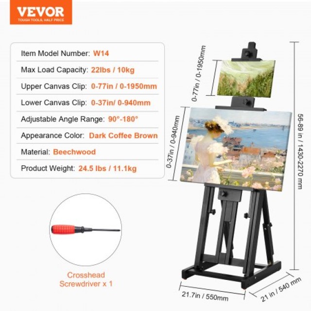 VEVOR  Καβαλέτο H-Frame για Καμβά έως 77 από Οξιά  ZJSHJ180200CC4H9NV0