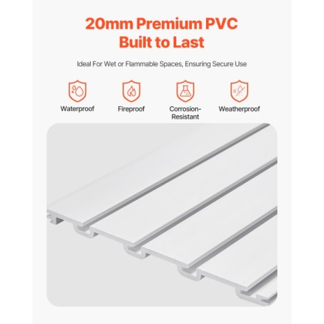 VEVOR Πάνελ Σχάρας 4x4 ft PVC Λευκό για Γκαράζ με Μοντέρνο Σχεδιασμό BTQBPVC16SQF6KZ18V0