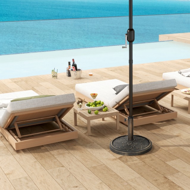 Outsunny Βάση για Ομπρέλα 12 κιλών με Ενσωματωμένη Μανιβέλα, από Ρητίνη, Μέταλλο και Τσιμέντο, Ø46x34 εκ., Μπρονζέ 84D-377V00TN