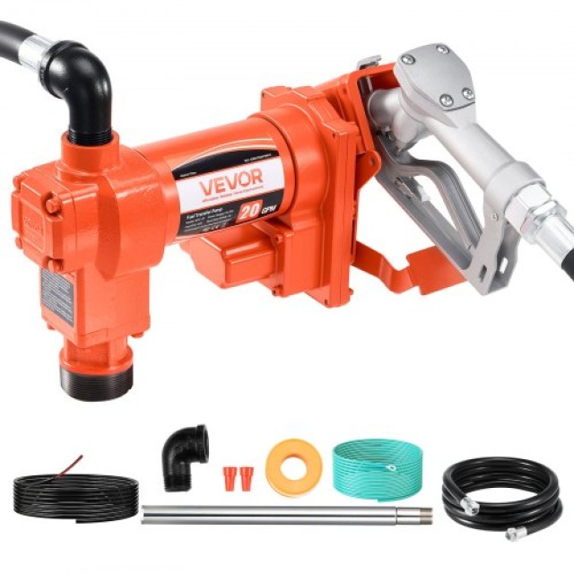 VEVOR Αντλία Μεταφοράς Καυσίμων 12V DC 20 GPM με Σωλήνα & Ακροφύσιο...