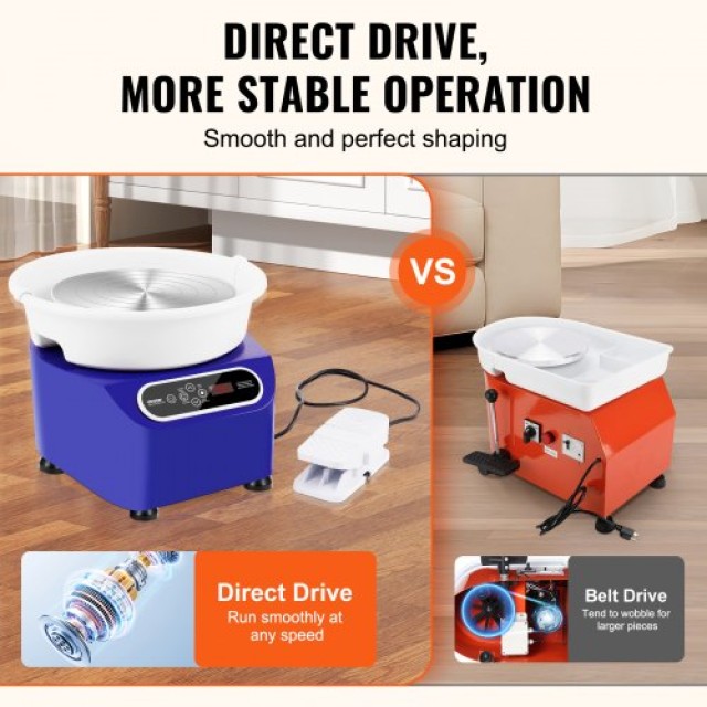 Κεραμικός Τροχός VEVOR 11 με Πεντάλ & Οθόνη Αφής 350W Μπλε  ZQLPJXS11YC3WK3YIV2