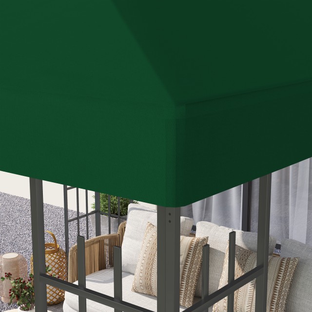 Outsunny Κάλυμμα Κιόσκι Κήπου 3x3 m από Ύφασμα Oxford 600D με Οπές ...