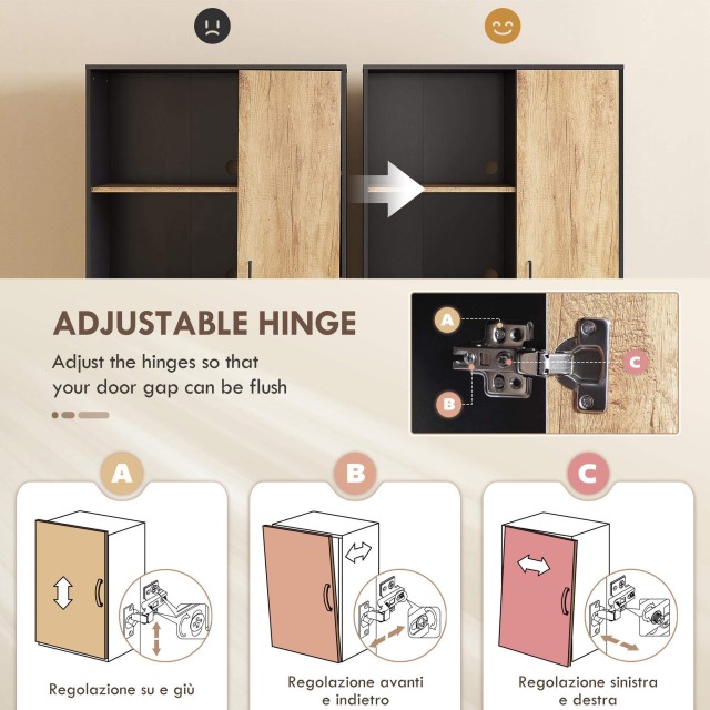 HOMCOM Μοντέρνα Κουζίνα Κρεντέντζα με 2 Συρτάρια, 2 Ράφια και ένα Ν...