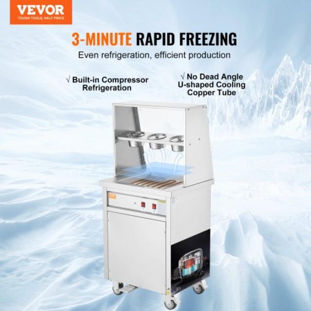 Μηχανή Παγωτού Ρολά VEVOR 13.8 x 13.8 ιντσών  SYLDSCBJD965W2RR8V2
