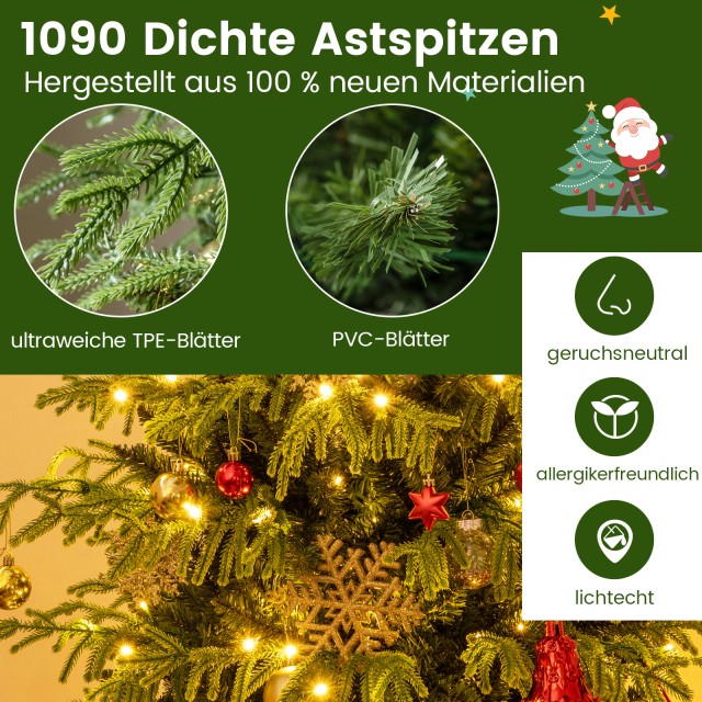 Costway 210 εκ Τεχνητό Χριστουγεννιάτικο Δέντρο με Φωτισμό Έλατο Πρ... Costway 210 εκ Τεχνητό Χριστουγεννιάτικο Δέντρο με Φωτισμό Έλατο Πρ...