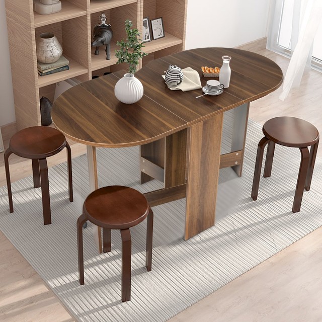 Costway  Πτυσσόμενο Τραπέζι Μπαλκονιού 163 x 80 x 75 cm Φυσικό Ξύλο...