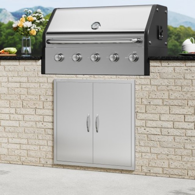 Πόρτα BBQ VEVOR 790x790mm Ανοξείδωτη Διπλή Εξωτερική Πόρτα για Κουζ... Πόρτα BBQ VEVOR 790x790mm Ανοξείδωτη Διπλή Εξωτερική Πόρτα για Κουζ...