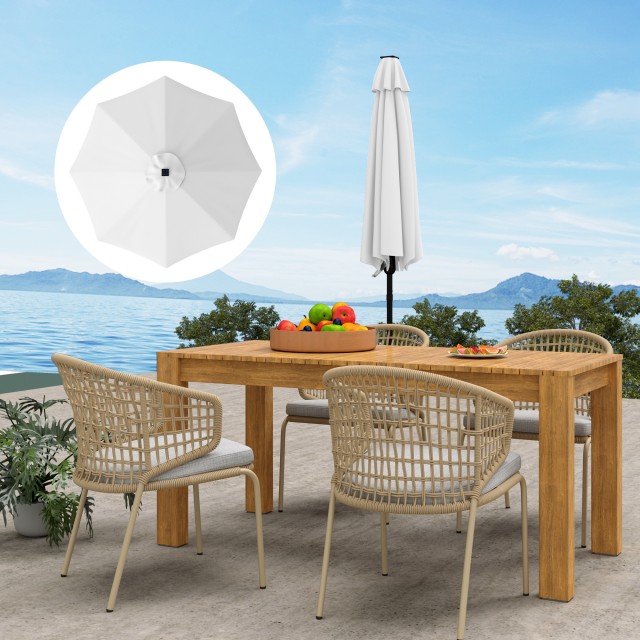 Outsunny Ανταλλακτικό Κάλυμμα για Ομπρέλα 3 μ με 8 Ακτίνες, Πολυεστέρας Αντι-UV 50+, Κρέμα 84D-424V00CW