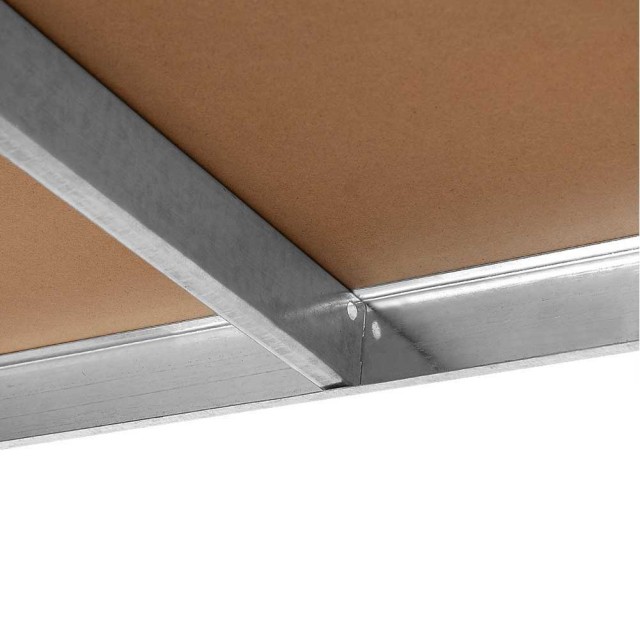 BAKAJI  Ράφι 5 Επιπέδων Μεταλλικό και Ξύλινο 180x90cm Βαρέως Τύπου Γαλβανισμένη Ραφιέρα  02825057