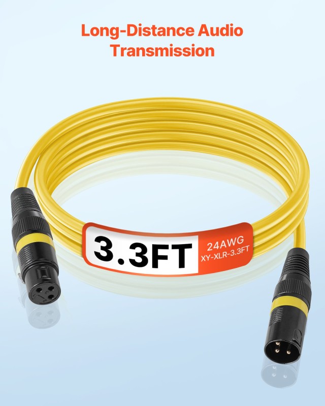 VEVOR Καλώδιο Μικροφώνου XLR 3.3 FT με Χρυσαφένια Pins & Πολύχρωμου... VEVOR Καλώδιο Μικροφώνου XLR 3.3 FT με Χρυσαφένια Pins & Πολύχρωμου...