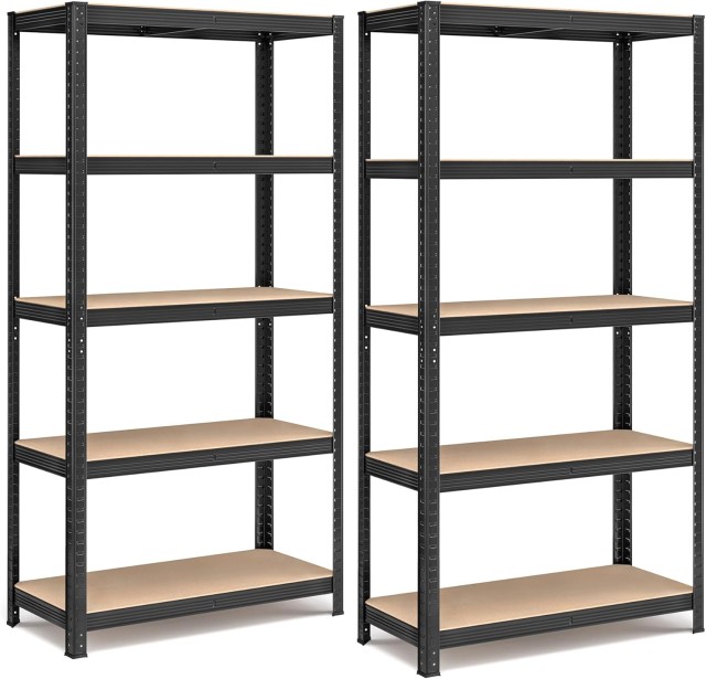 SONGMICS Σετ 2 Μεταλλικών Ραφιών Γκαράζ 90x40x180cm με Ρυθμιζόμενα Ράφια και Αντιολισθητικά Κιτ GLR042B01