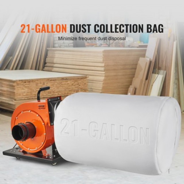 Συλλέκτης Σκόνης VEVOR 1HP 460 CFM με Σακούλα 21 Γαλόνια  JCQ1HPLSD...