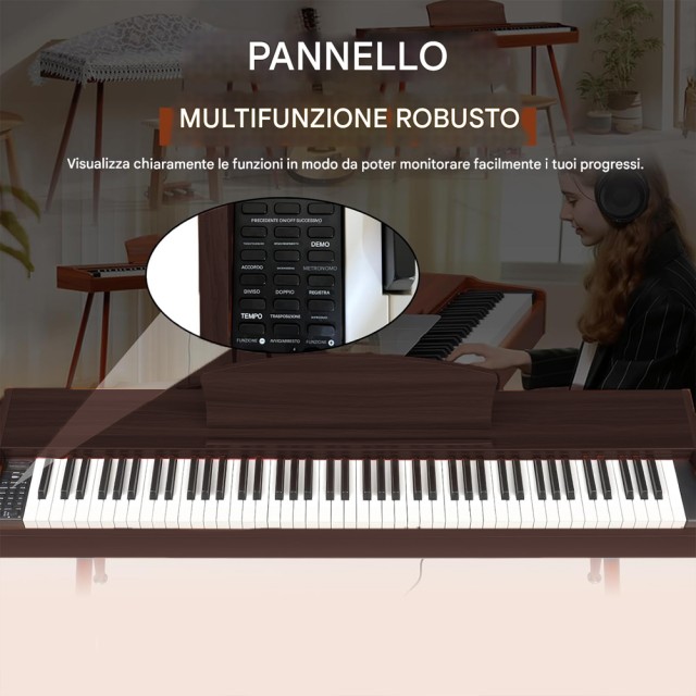 BAKAJI Ηλεκτρικό Πιάνο με 88 Πλήκτρα και Πεντάλ σε Χρώμα Μαόνι 0284... BAKAJI Ηλεκτρικό Πιάνο με 88 Πλήκτρα και Πεντάλ σε Χρώμα Μαόνι 0284...