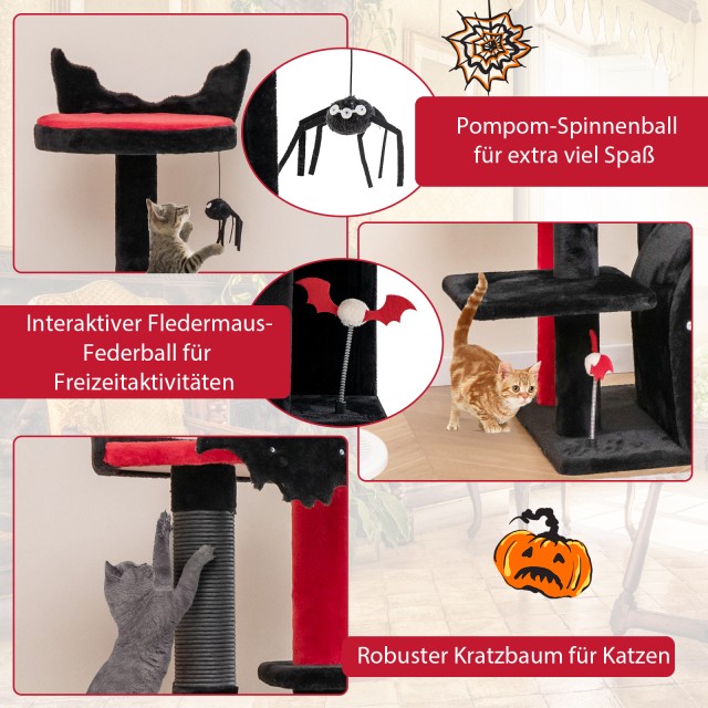 Costway  Οχυχοδρόμιο για Γάτες  Halloween με πολλαπλά επίπεδα Αναρρ...