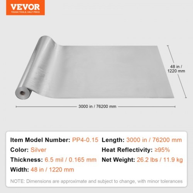 Διπλή Ανακλαστική Μόνωση VEVOR 48x250ft  LBPEBZBRFSFSSW5PAV0