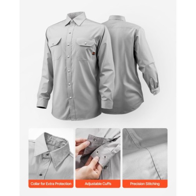 VEVOR Ανθεκτικό στη Φλόγα Μπουφάν Συγκόλλησης 7oz FR Βαμβάκι Μέγεθος L KSKCMKSKNKCM8TKG0V0