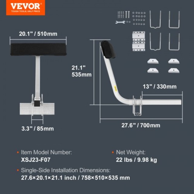 VEVOR Οδηγοί Τρέιλερ Σκαφών, Ρυθμιζόμενοι 0.7M, 2 Τεμ, Ανθεκτικοί σε Σκουριά, Βαρέως Τύπου, για Σκάφη Αναψυχής  CTCDGTXTX000ZAVY0V0