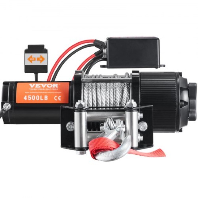 Ηλεκτρικό Βίντσι VEVOR 12V 4500 lb με Ατσάλινο Σχοινί και Ασύρματο Τηλεχειριστήριο  GSSJPGSSYCYCAZZ41V9