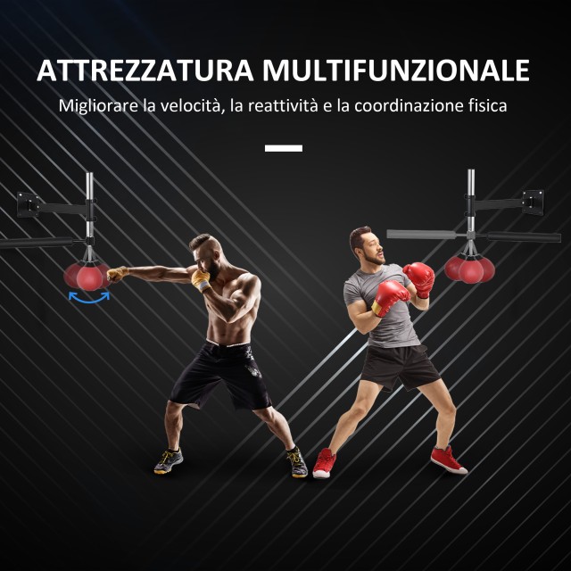 HOMCOM Σάκος Ταχύτητας Τοίχου για Πυγμαχία και MMA με Ρυθμιζόμενο Ύ...